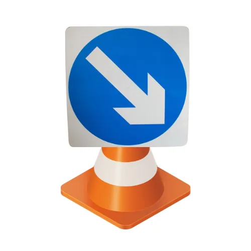 Plastic Cone Signs: Blue Arrow Reversible
