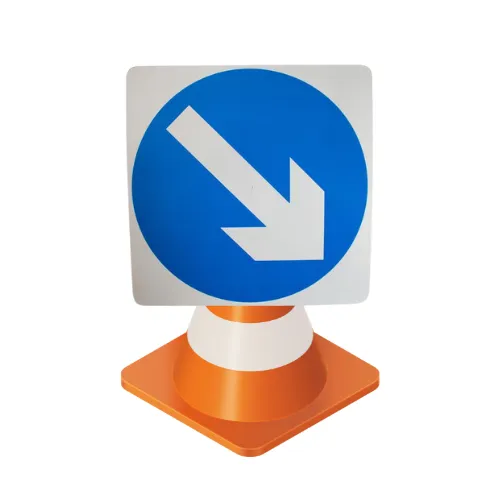 Plastic Cone Signs: Blue Arrow Right