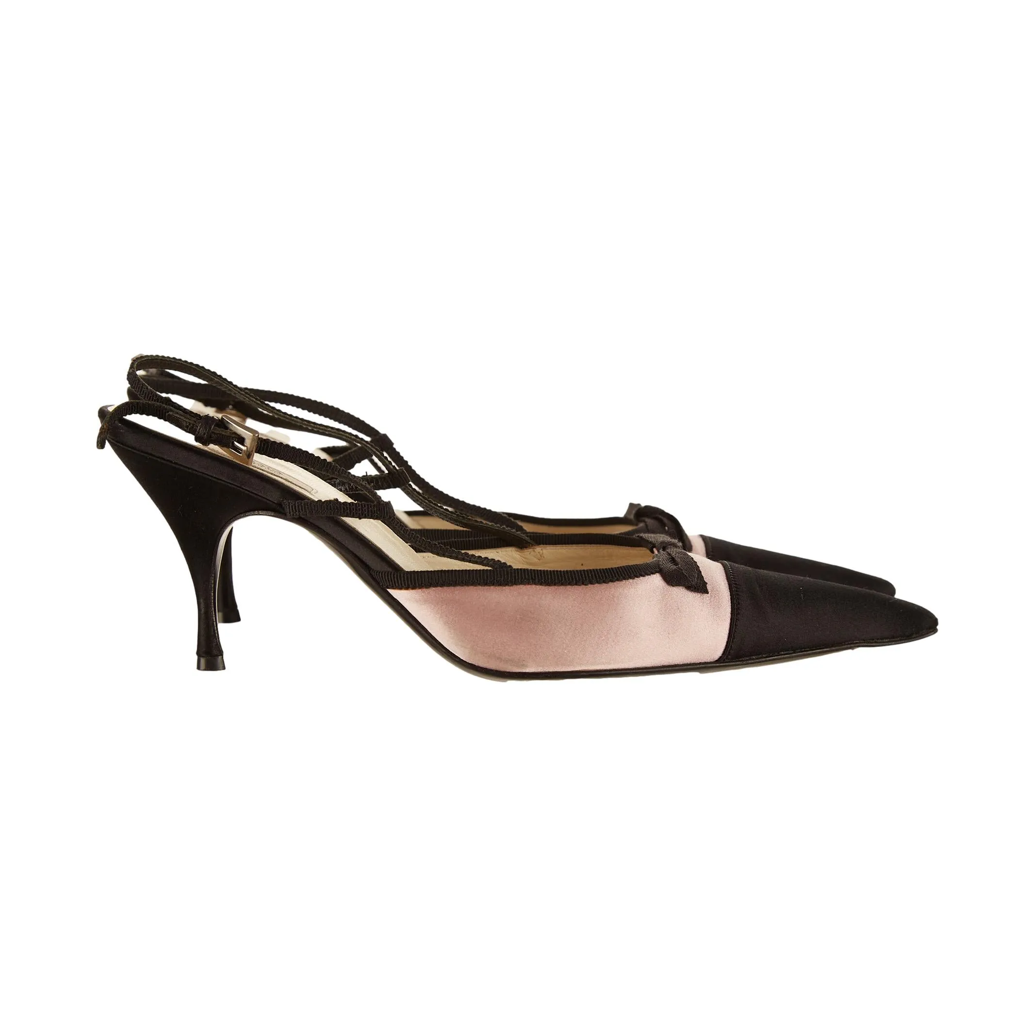 Prada Pink Silk Bow Heels