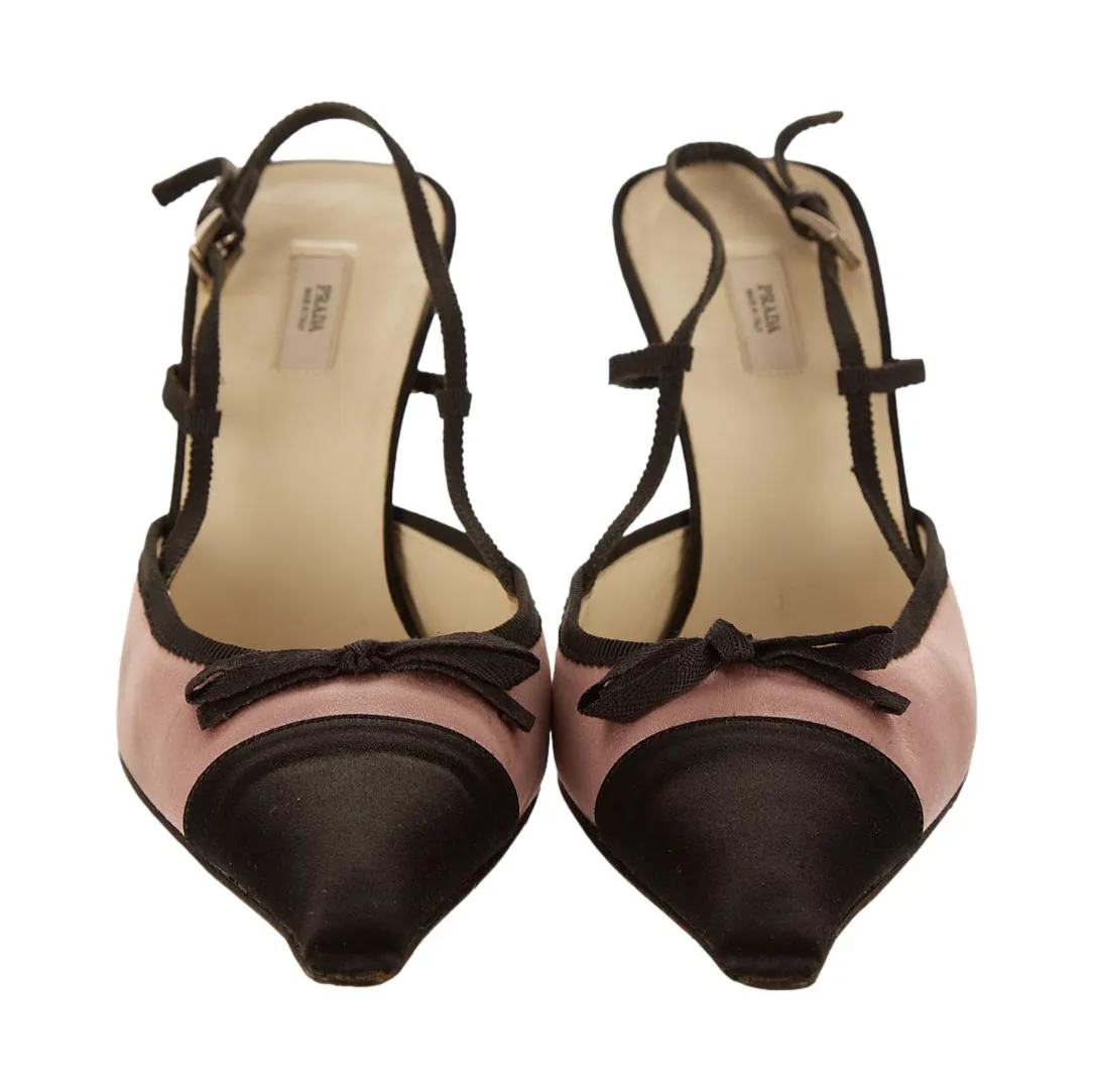 Prada Pink Silk Bow Heels