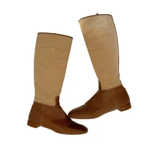 Prada Tan Knee Length Boots