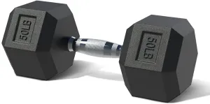 PUTEARDAT Dumbbells Hand Weights Set of 2 | 5-50 Lb Rubber Encased Hex Dumbbell for Home Gym Equipment Workouts Strength Training Free Weights for Women and Men | Black
