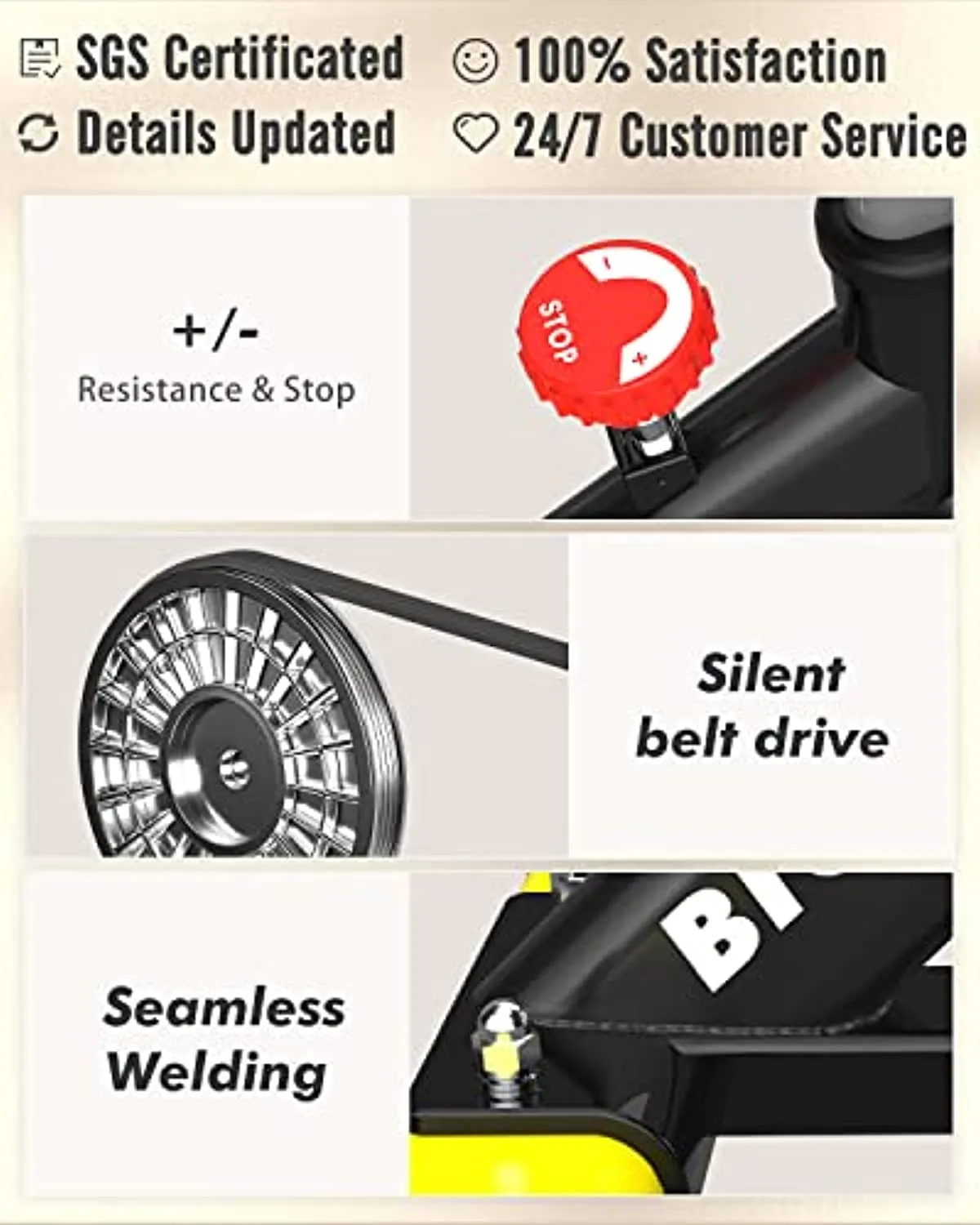 PYHIGH Stationary Exercise Bike for Home Indoor Cycling Bikes Excersize Bike Comfortable Seat Cushion Belt Drive Ipad Holder with LCD Monitor Cardio Workout Fitness Machine