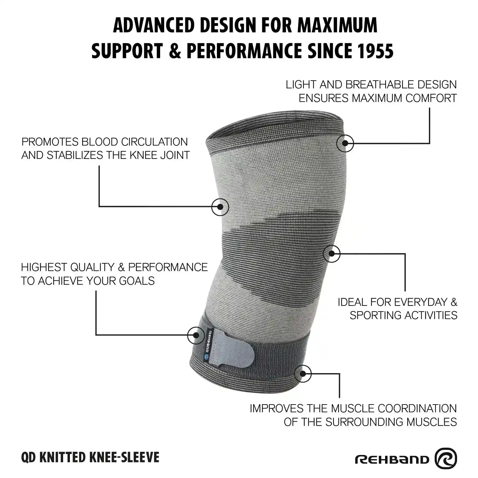 QD Knitted Knee Sleeve (Ganztages-Kniebandage)