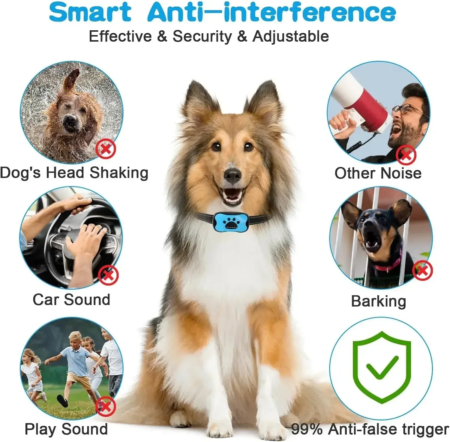 Rechargeable Ultrasonic Anti Bark Dog Training Collar