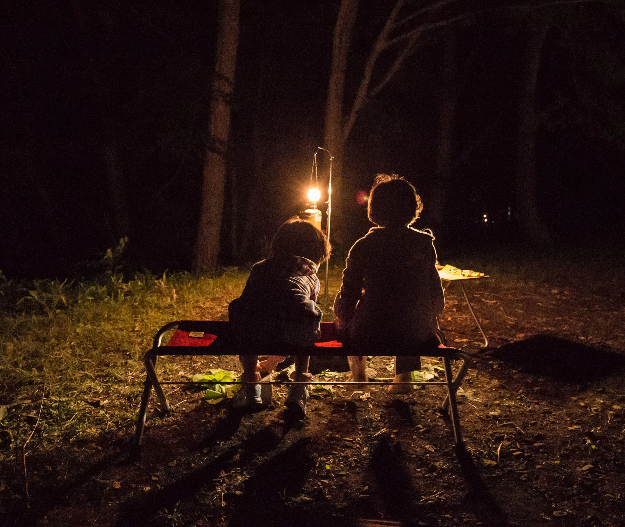 Red FD Folding Camping Bench
