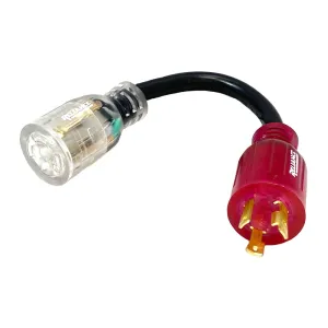 Reliance AC3130 30A 125V Color Connect Adapter Cord L5-30 Plug L14-30 Connector