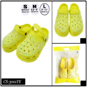 Rhinestone Yellow Slip on Shoes