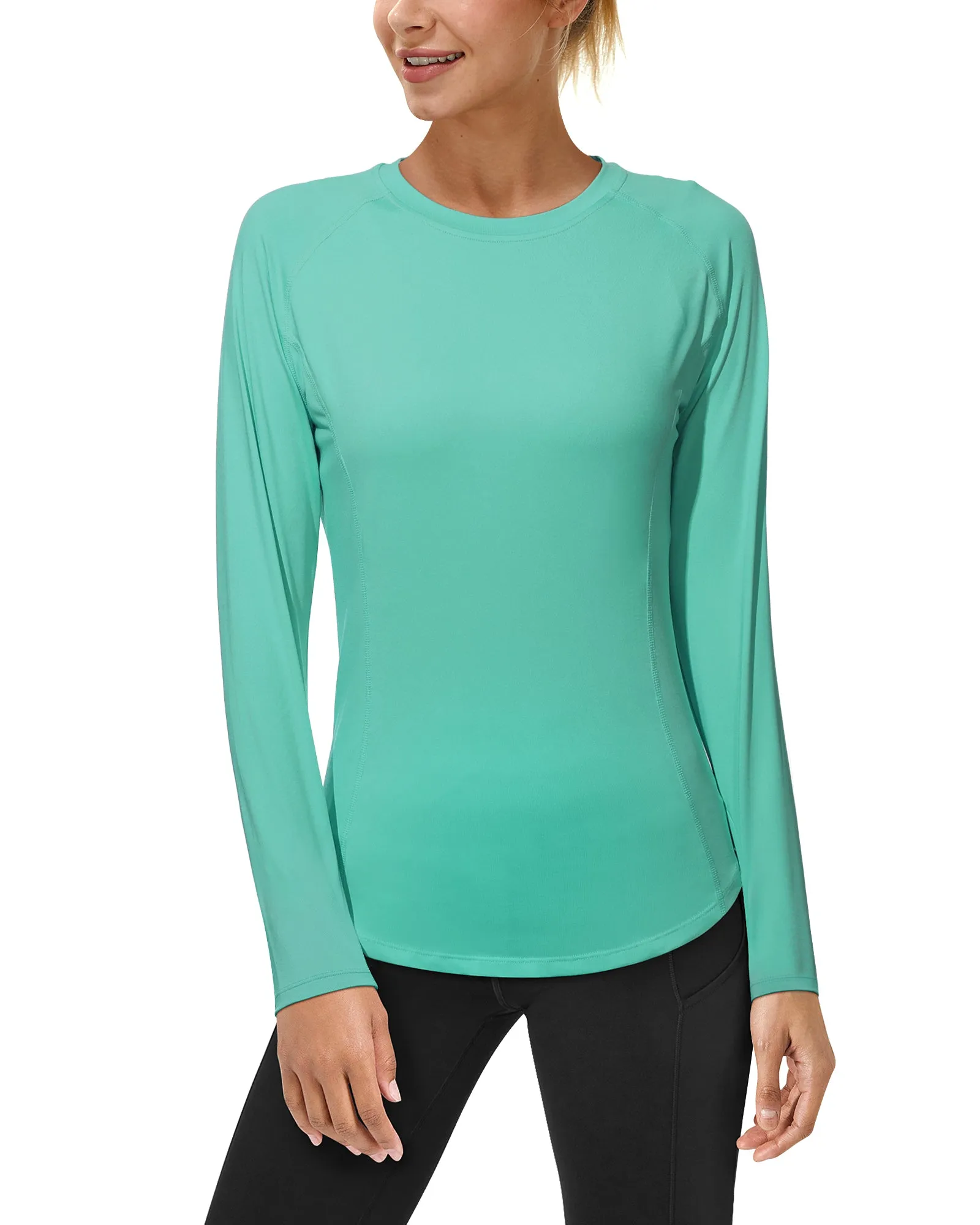 Roadbox Women's Long Sleeve UV Sun Shirts UPF 50  Workout Swim Rash Guard Tops