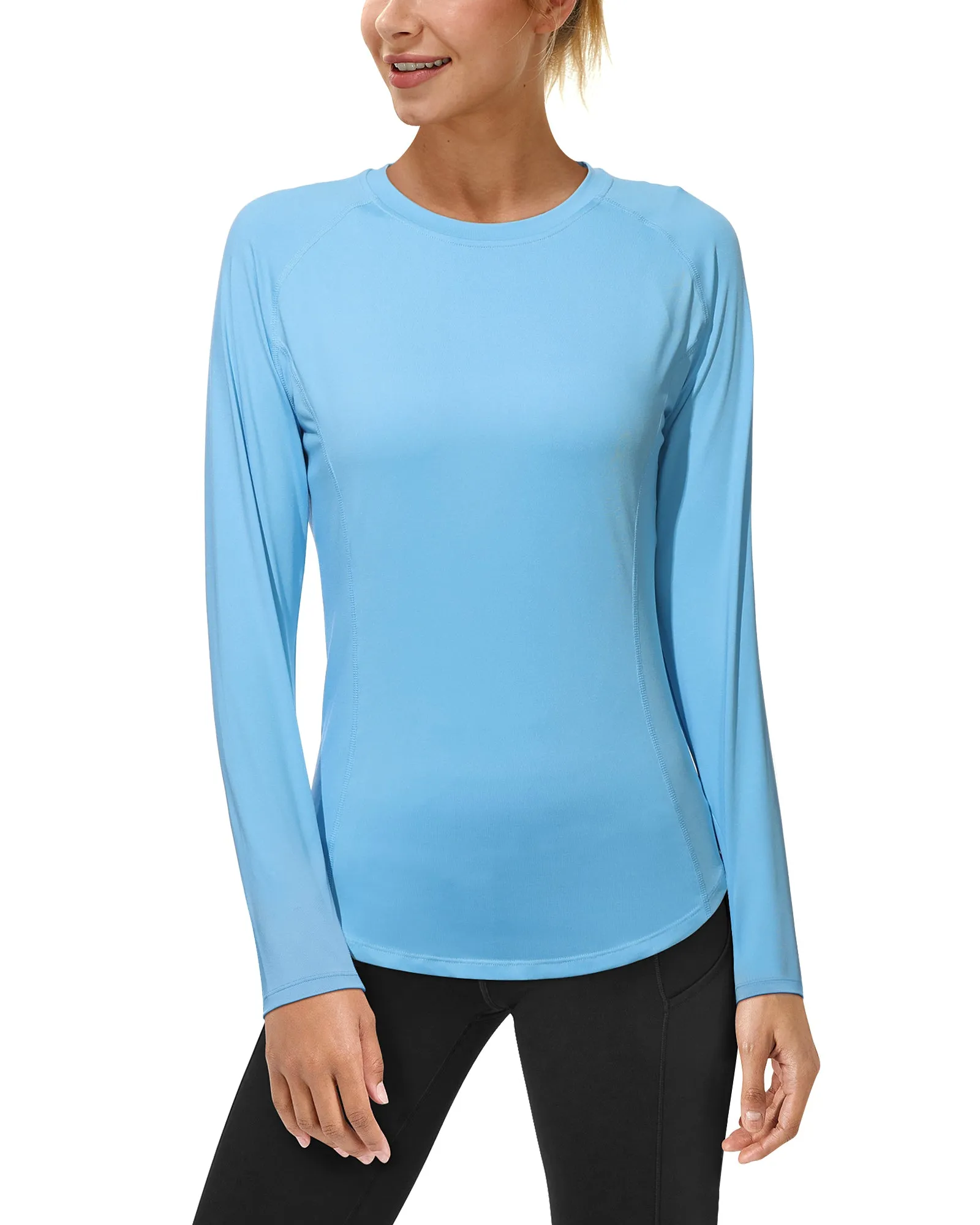 Roadbox Women's Long Sleeve UV Sun Shirts UPF 50  Workout Swim Rash Guard Tops