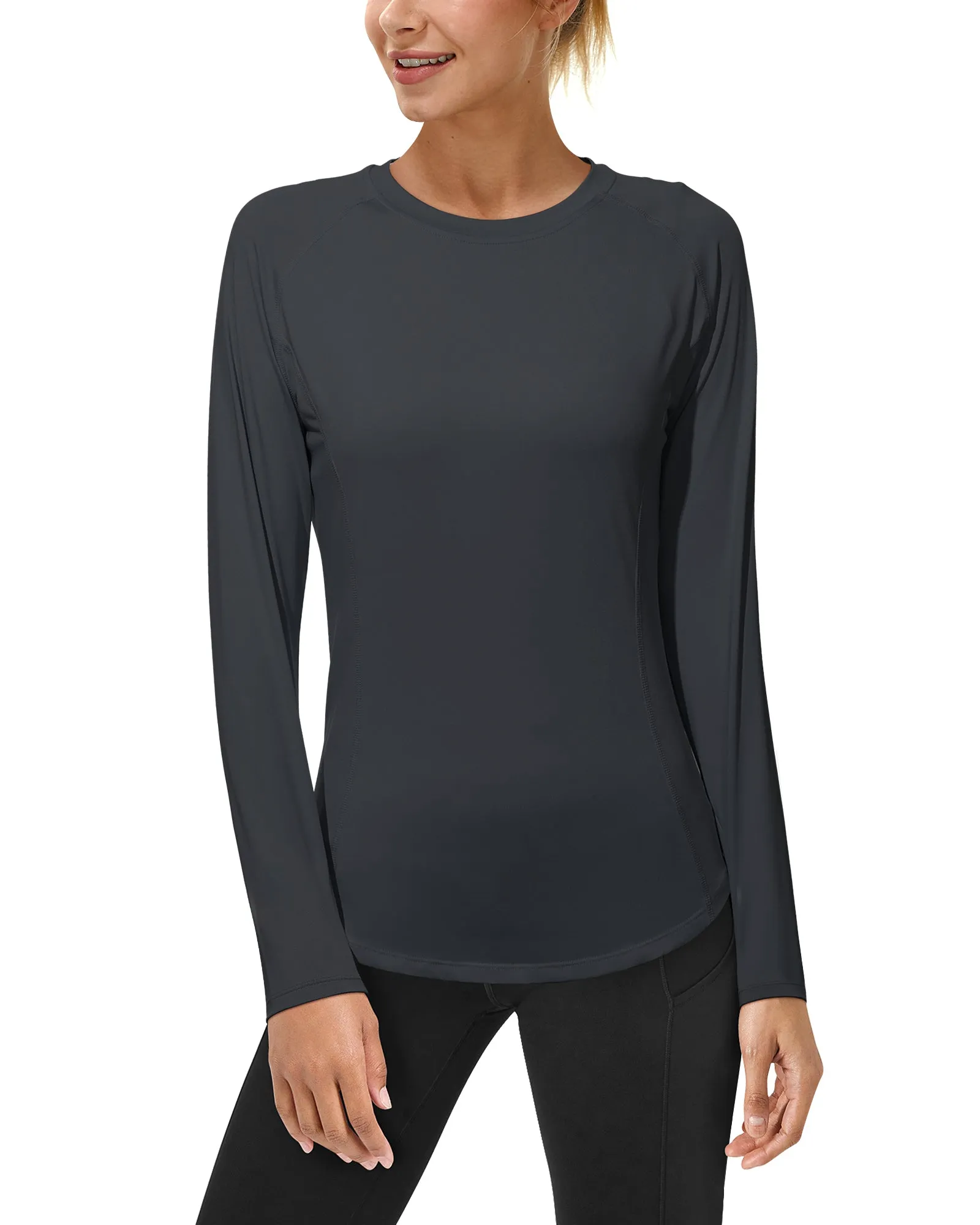 Roadbox Women's Long Sleeve UV Sun Shirts UPF 50  Workout Swim Rash Guard Tops