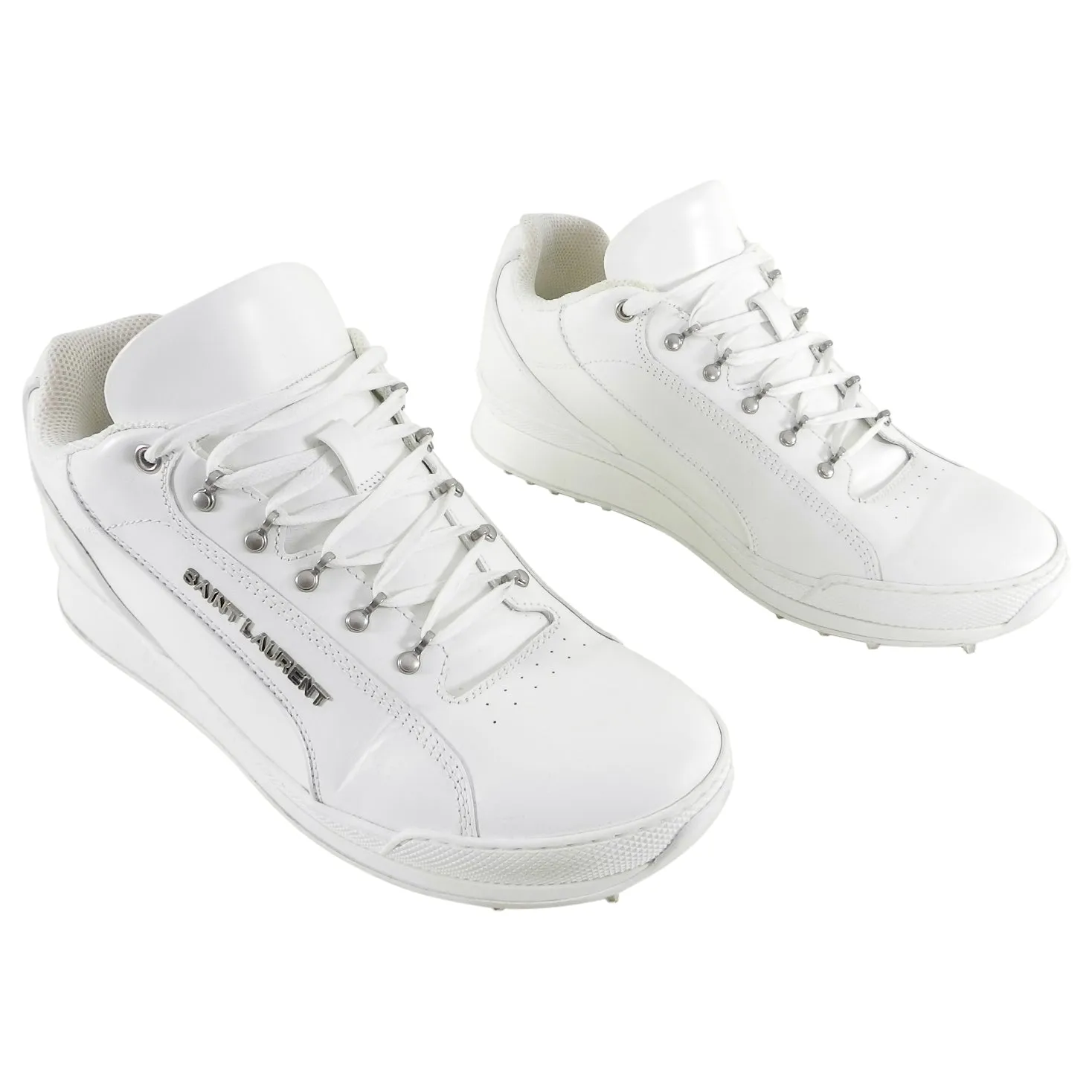 Saint Laurent White Leather Jump Sneaker - 10