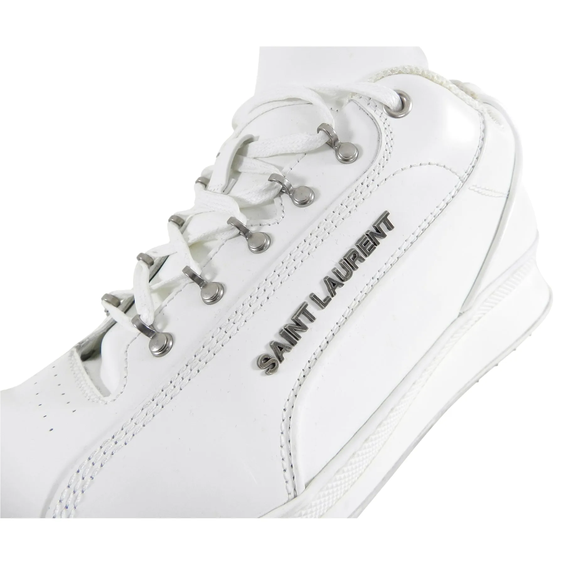 Saint Laurent White Leather Jump Sneaker - 10