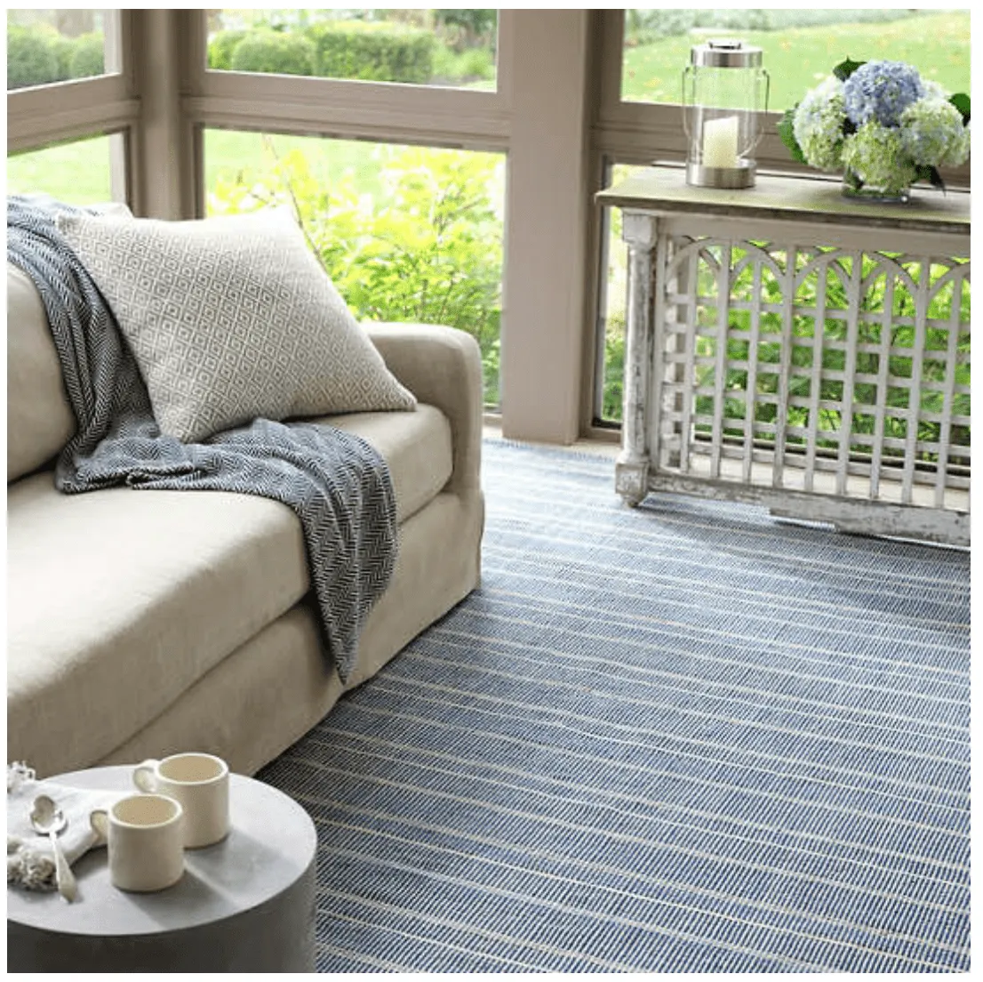 Samson Navy Handwoven Indoor/Outdoor Rug
