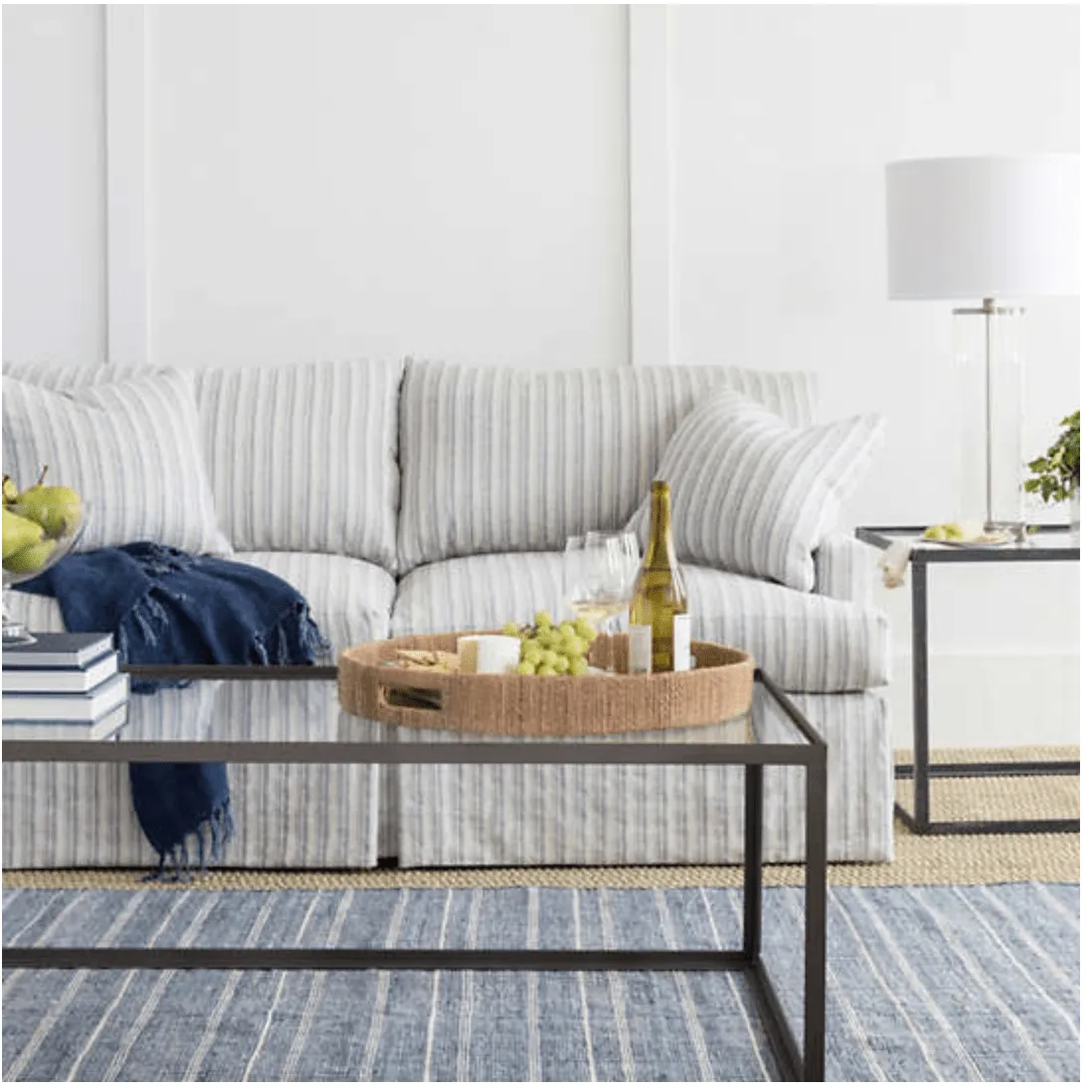 Samson Navy Handwoven Indoor/Outdoor Rug