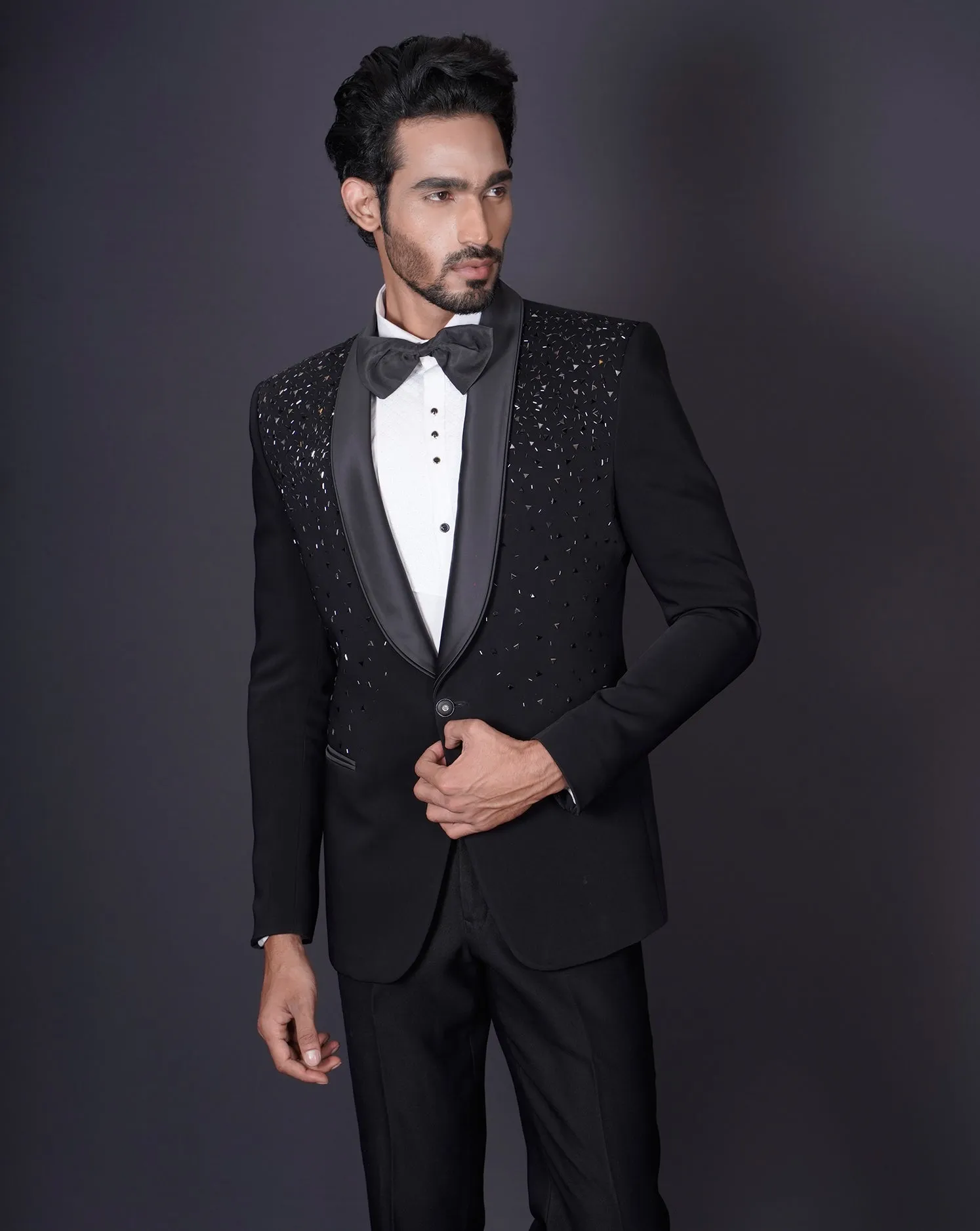 Scatter Embroidered Tuxedo Set