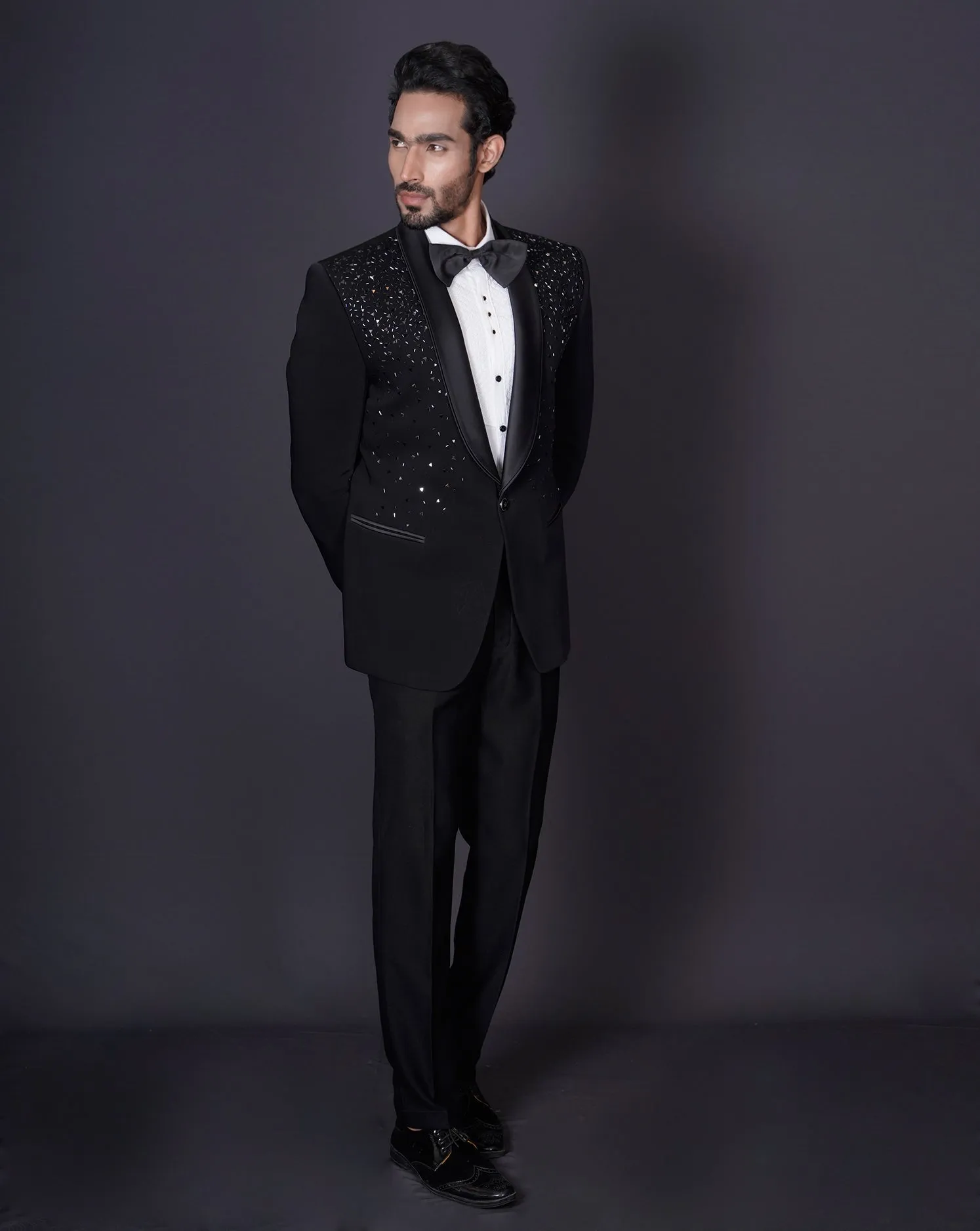 Scatter Embroidered Tuxedo Set