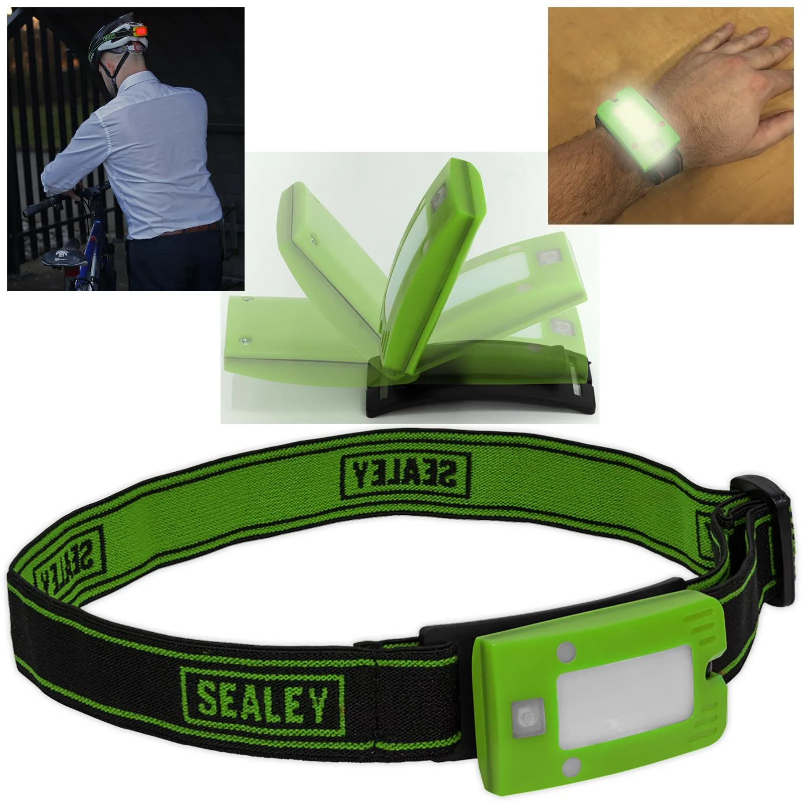 Sealey Rechargeable Head Torch 2W COB LED Auto Sensor 160 Lumens