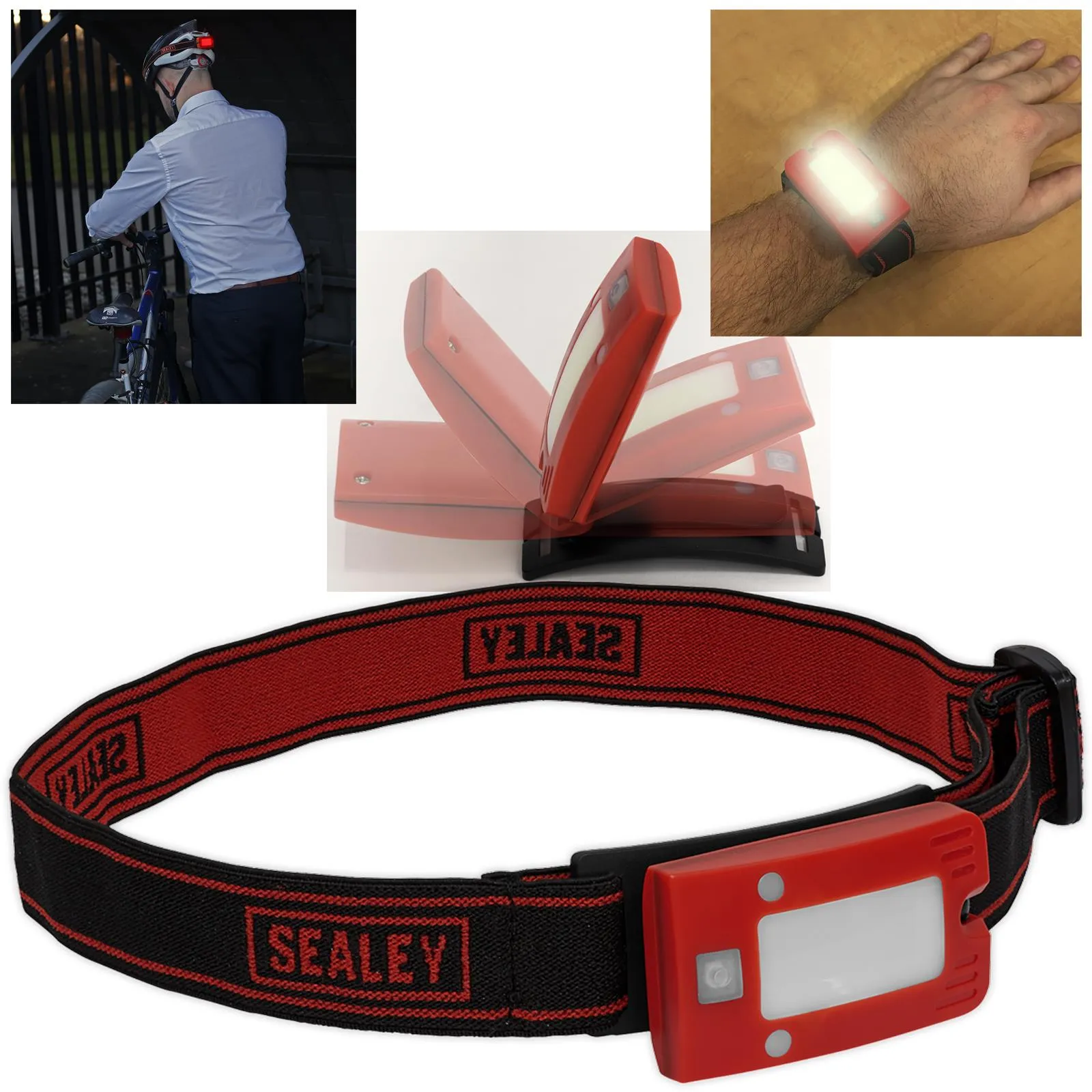 Sealey Rechargeable Head Torch 2W COB LED Auto Sensor 160 Lumens