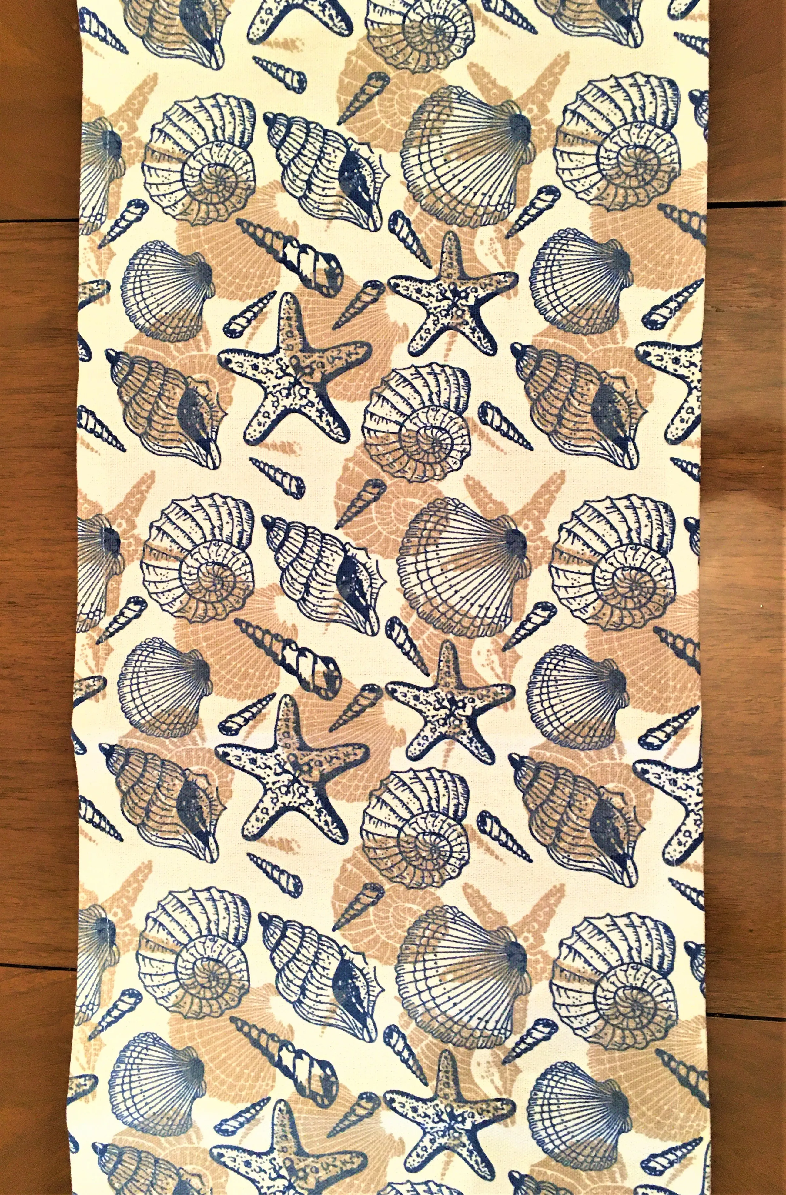 Seashell Table Runner 72" x14.5" 2 Colors