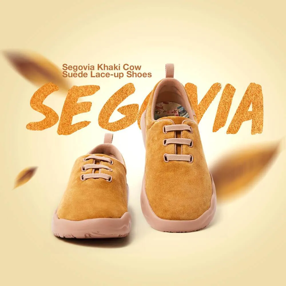 Segovia Khaki Cow Suede Lace-up Shoes Men