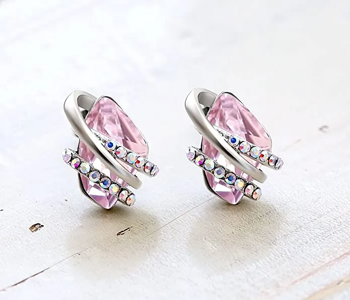 Silver October Birthstone Stud Earrings