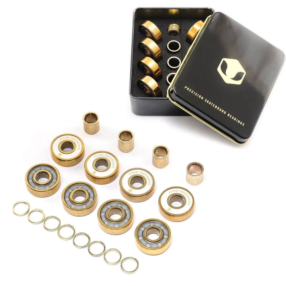 Skatewarehouse Conical Wheels with Gold Bearings Pre Installed