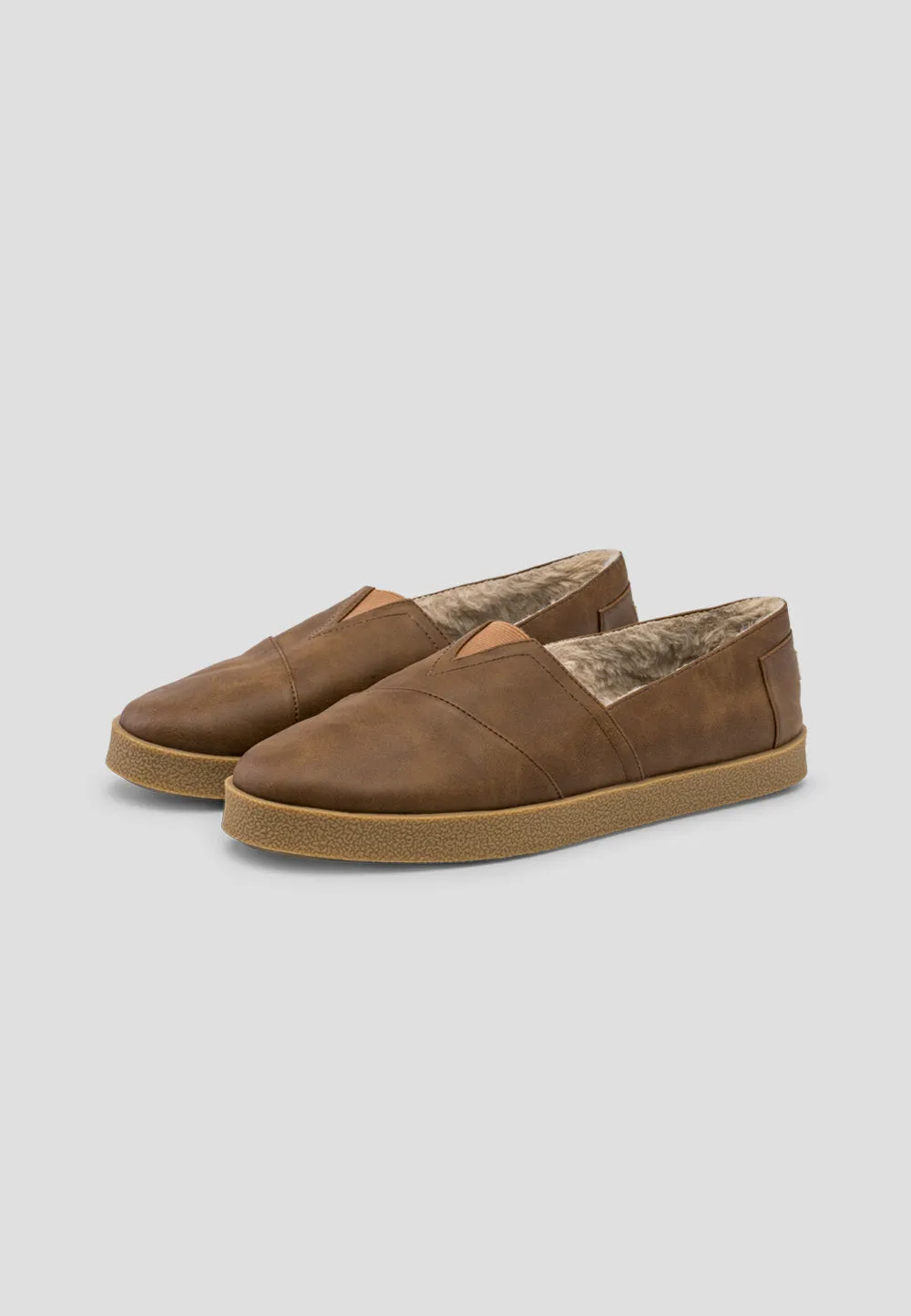 SLIP ON VEGAN LEATHER CAMEL