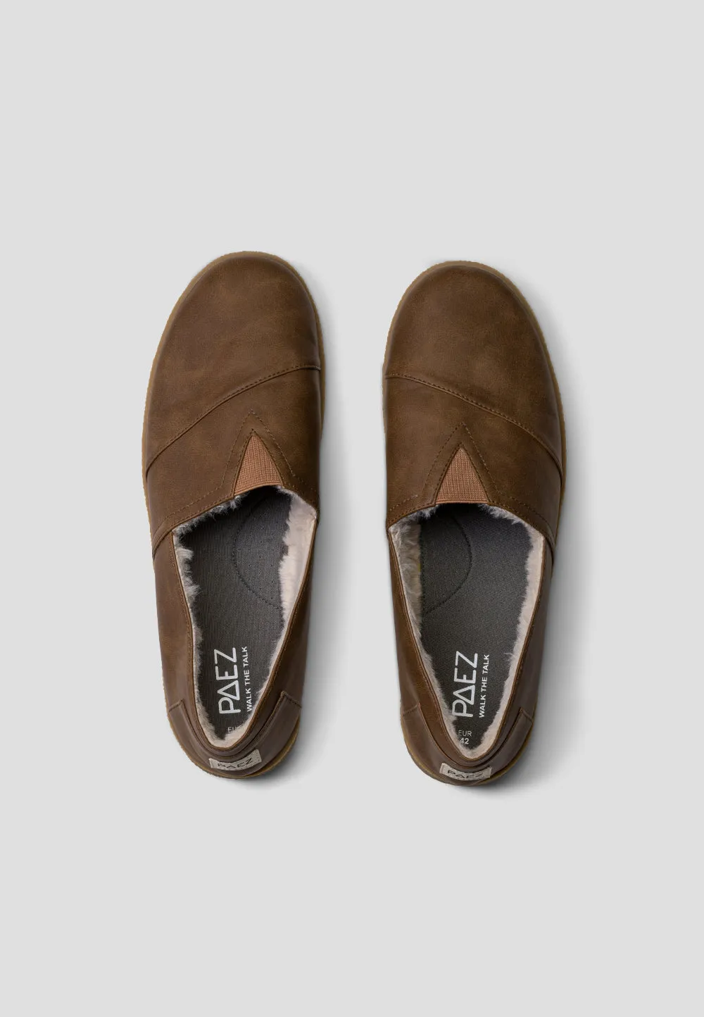 SLIP ON VEGAN LEATHER CAMEL