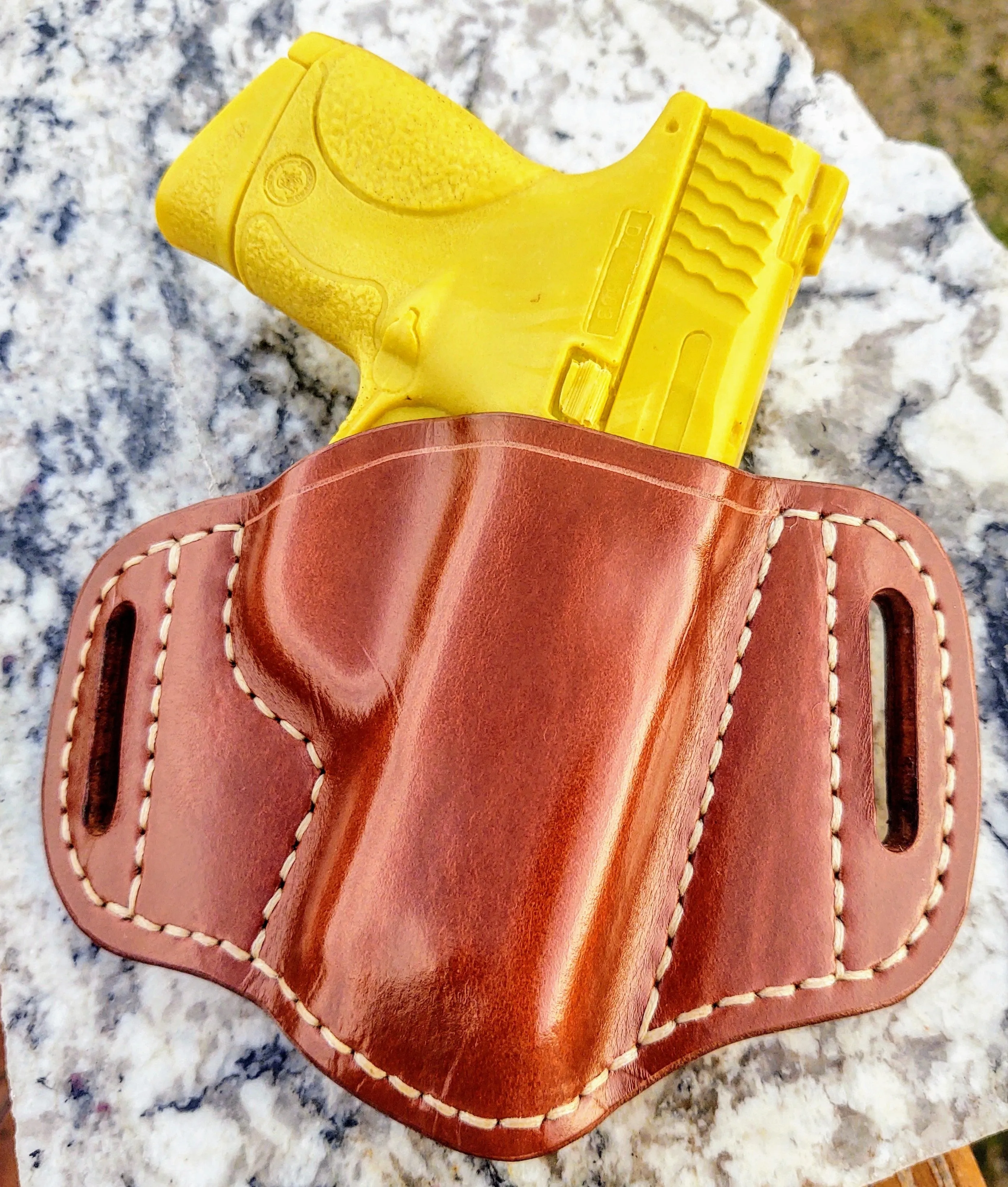 Smith and Wesson M&P Shield 9mm .40  Minimalist OWB Leather Holster