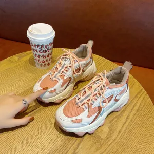 Sneakers Women 2020 New Stylish Woman Running Shoes Increasing 5CM INS High Heel Height Platform Breathable Sports Walking Girls