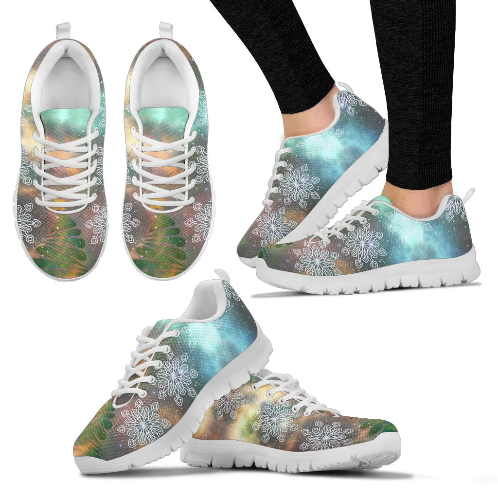 Snowflakes Women's Sneakers White Soles