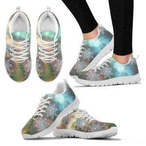 Snowflakes Women's Sneakers White Soles