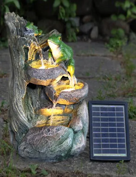 Solar Frog Fountain