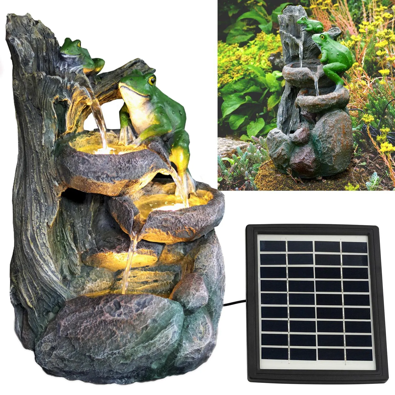 Solar Frog Fountain