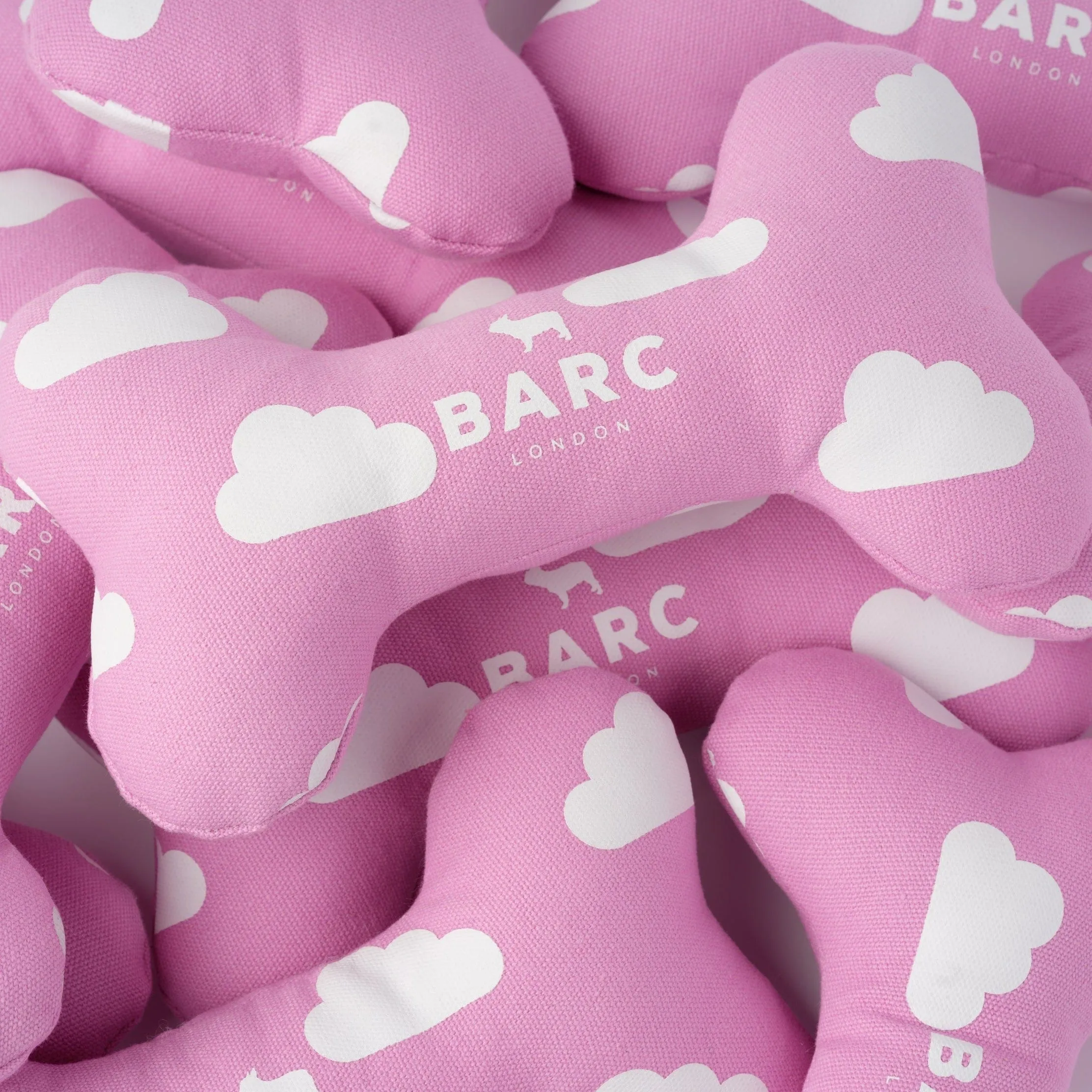 Squeaky Canvas Dog Bone Toy | Cloud Print