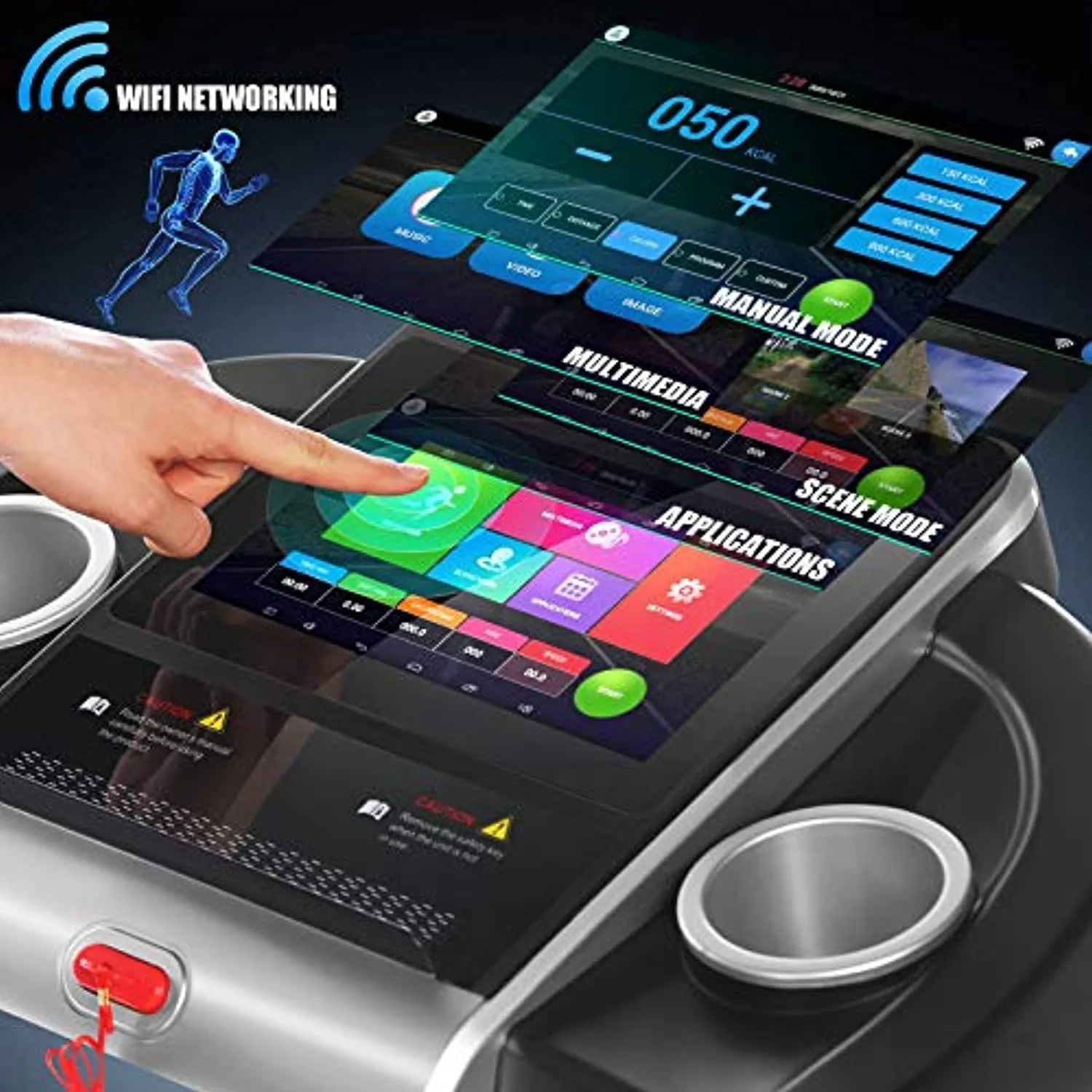 SYTIRY Treadmill,3.25 HP Electric Treadmill for Home with Incline/10 HD tv Touchscreen,Multifunctional Folding Treadmill