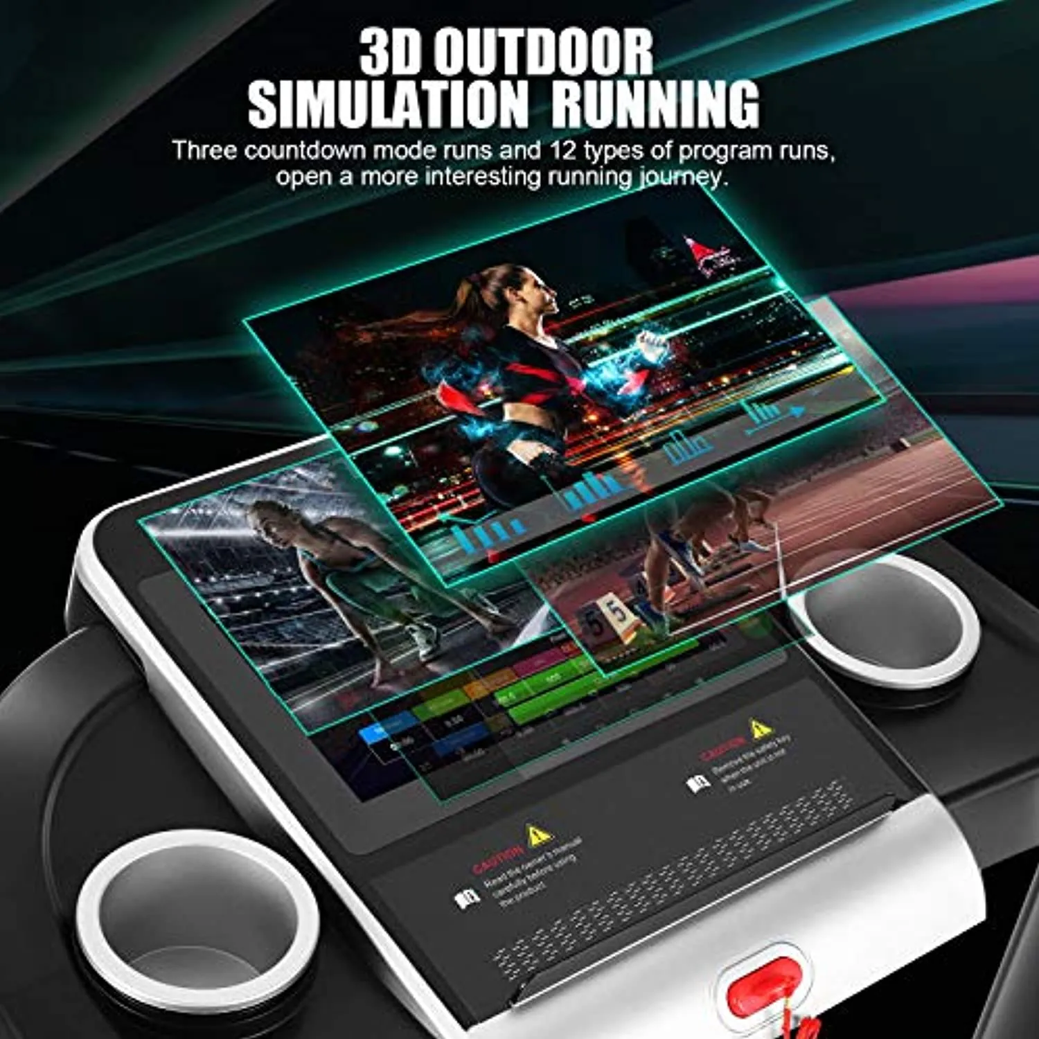 SYTIRY Treadmill,3.25 HP Electric Treadmill for Home with Incline/10 HD tv Touchscreen,Multifunctional Folding Treadmill