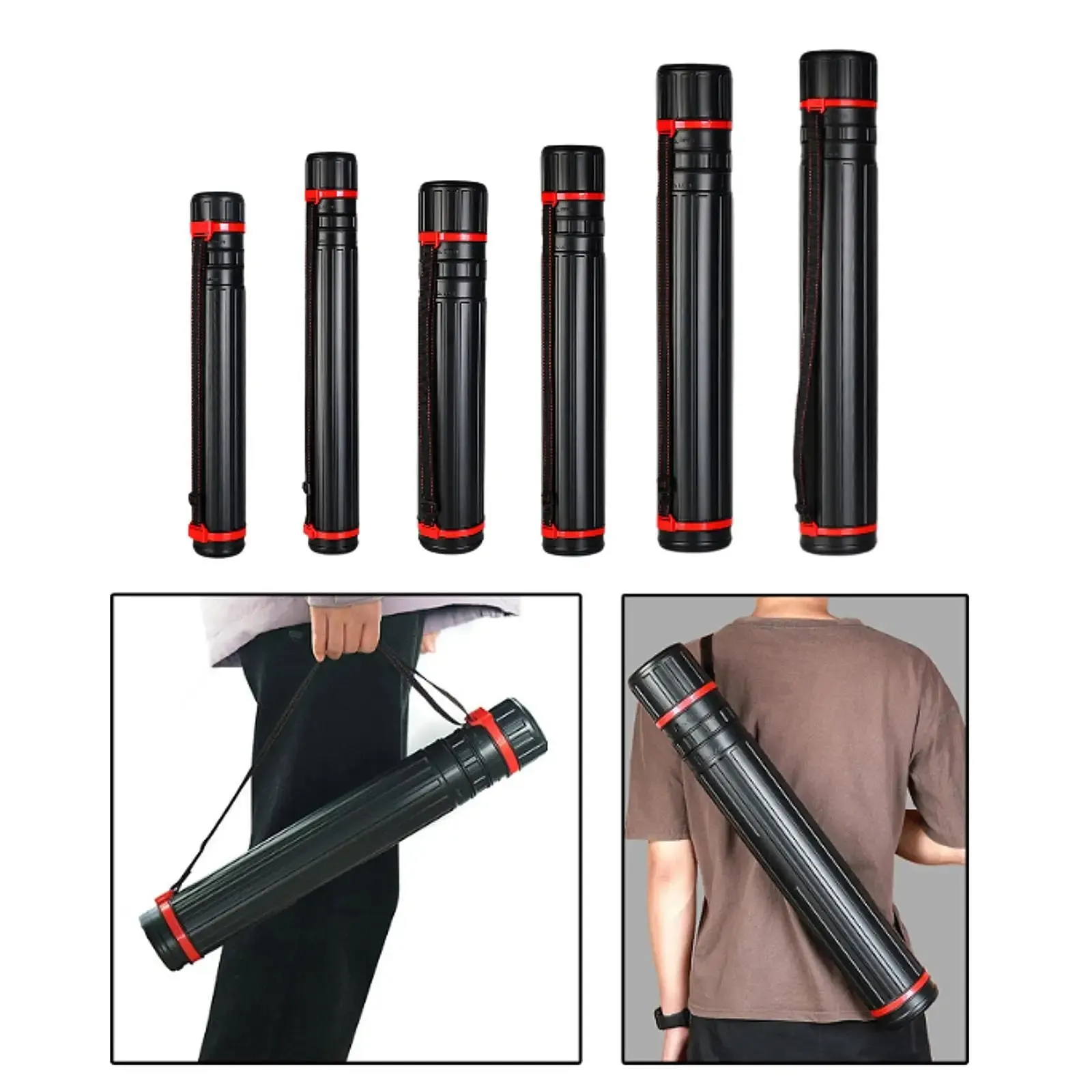 Telescoping Art Transport Tube Easy to Store Retractable Drawing Cylinder for Outdoor Maps Canvas Traveling Document Students