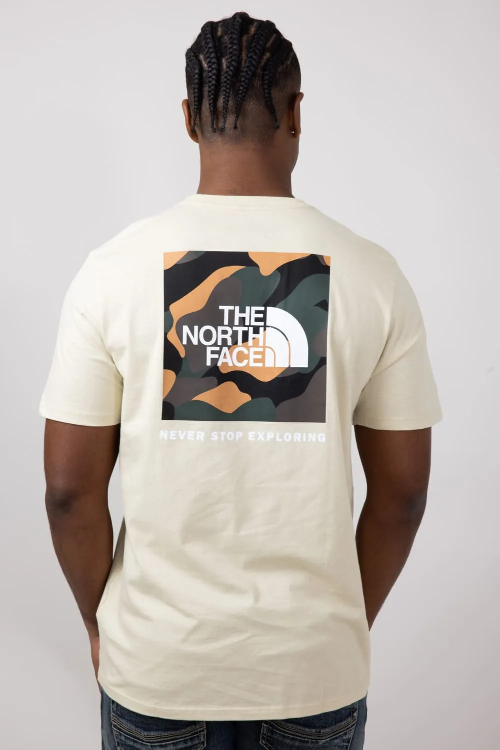 The North Face Box Logo T-Shirt for Men in Gravel | NF0A812H-8X2-TAN