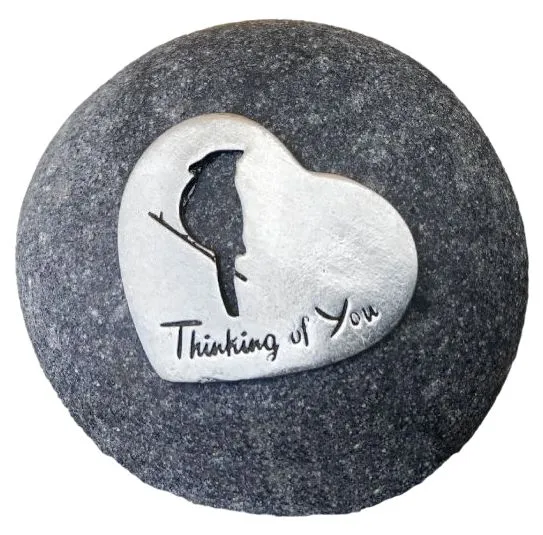 Thinking of You - Pewter Heart on Rock