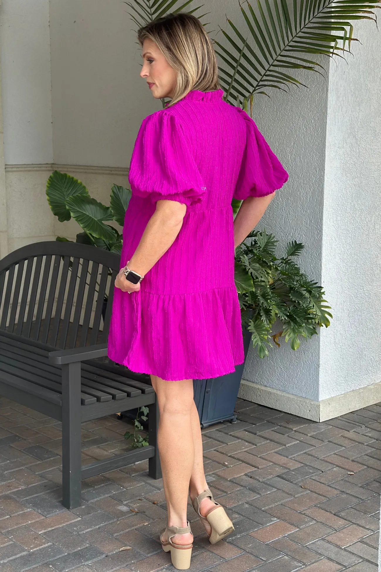 THML: Monique Textured Tiered Dress