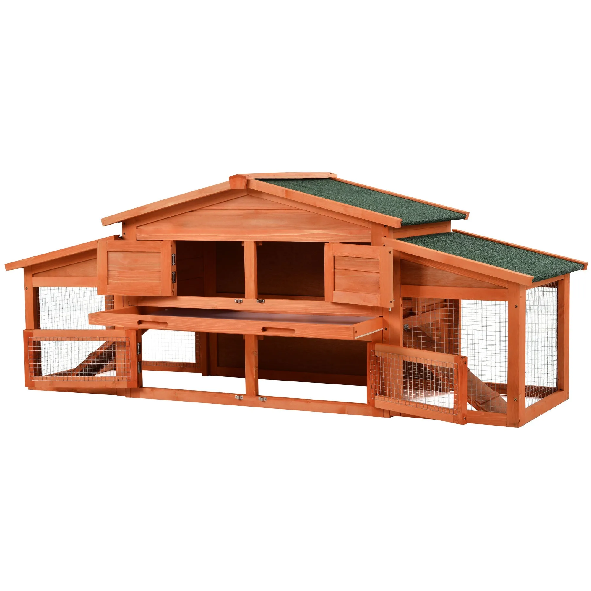Topmax 70-Inch Wood Rabbit Hutch Outdoor Pet House Chicken Coop