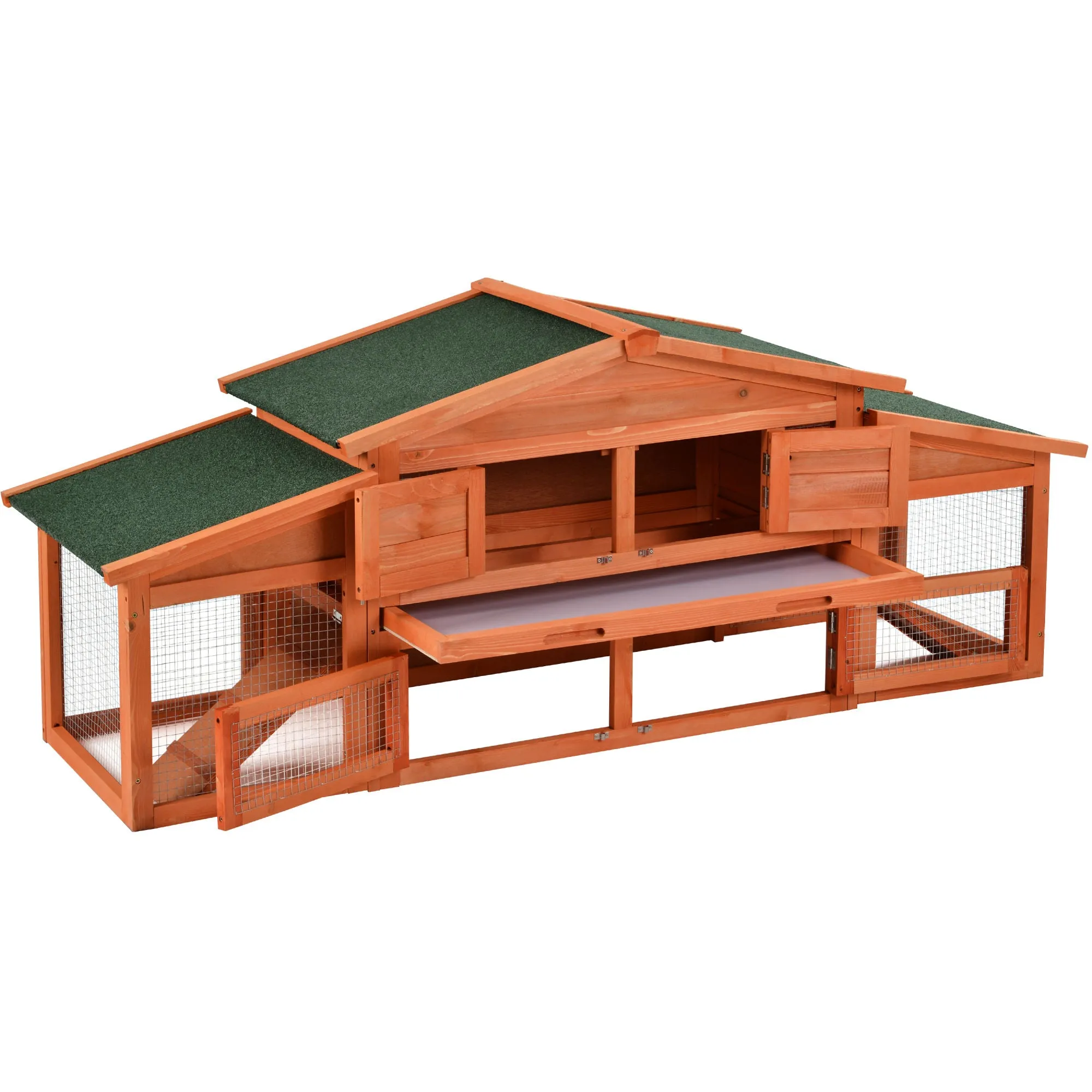 Topmax 70-Inch Wood Rabbit Hutch Outdoor Pet House Chicken Coop