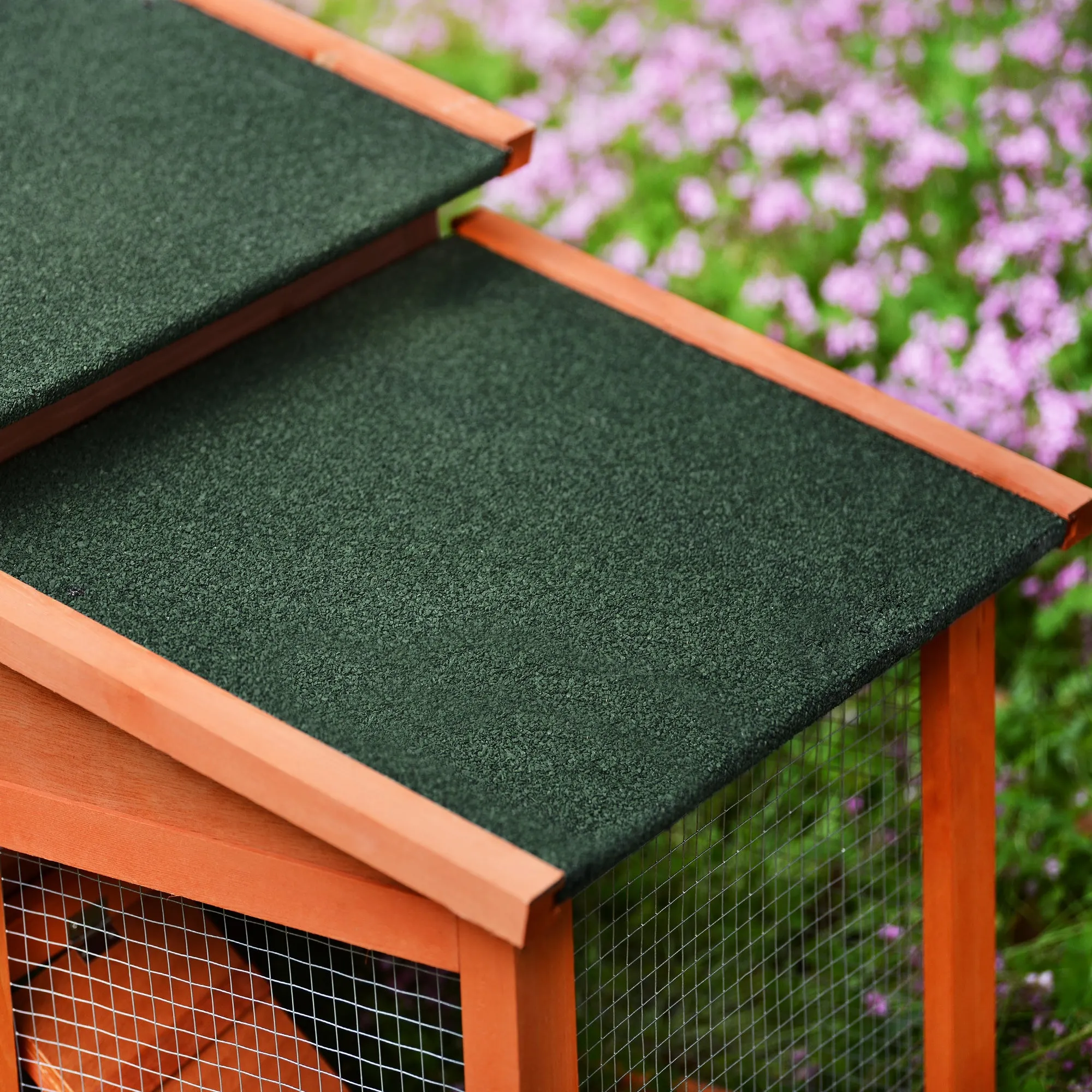 Topmax 70-Inch Wood Rabbit Hutch Outdoor Pet House Chicken Coop