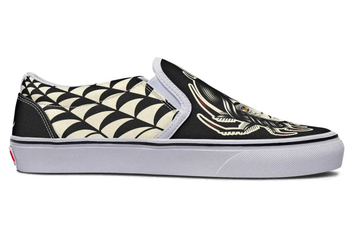 Traditional Spider Girl Head Slip On Shoes