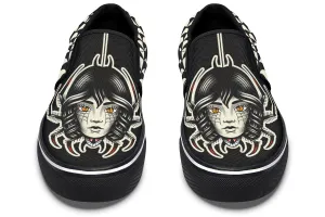 Traditional Spider Girl Head Slip On Shoes