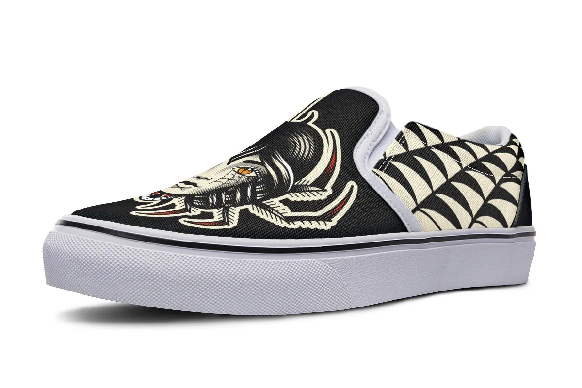Traditional Spider Girl Head Slip On Shoes