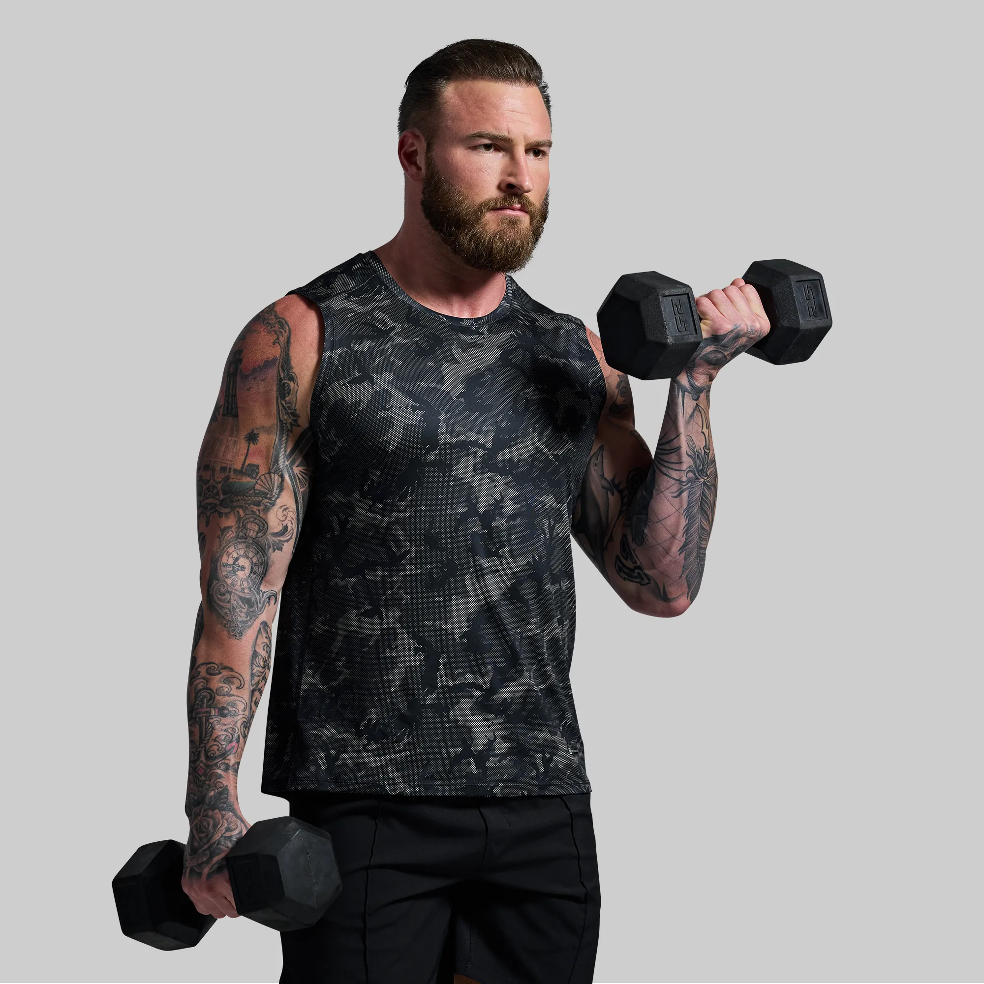 Training Muscle Tank (Halftone Muted Woodland)