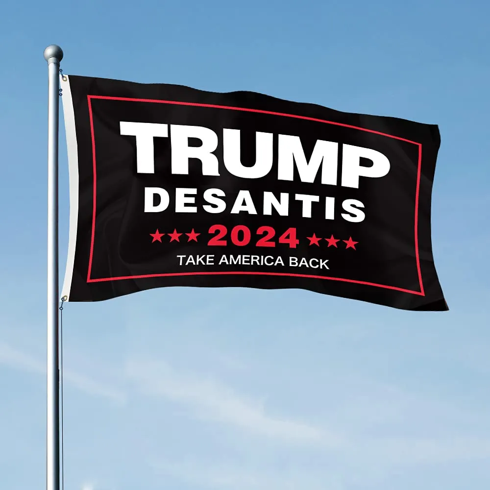 Trump Desantis 2024 Take America Back 3x5 Ft Flag with Two Brass Grommets For Indoor and Outdoor Decor